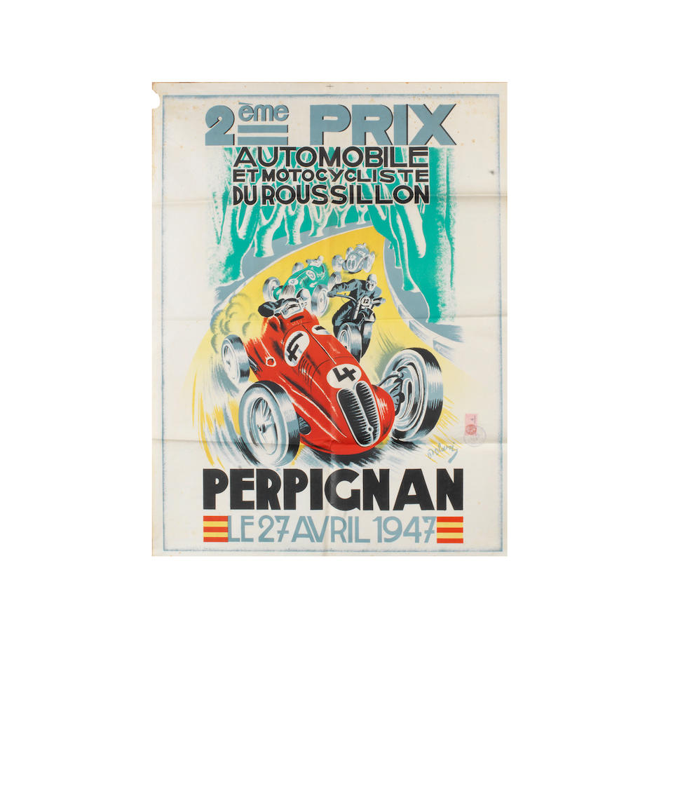 Deux affiches de courses &#224; Albi et Perpignan de 1947,  ((2))