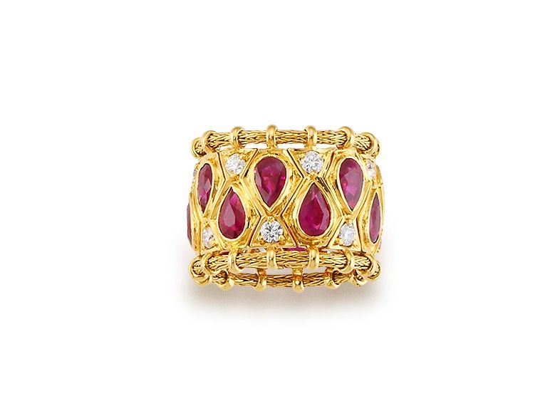 A Ruby and Diamond Ring