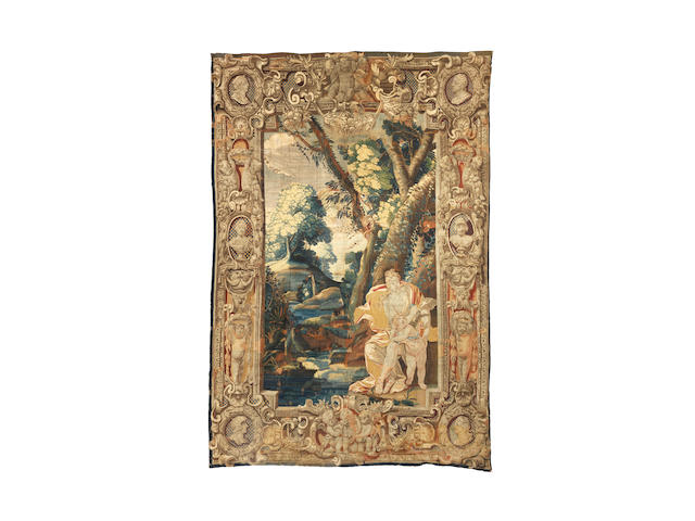 A mid-17th century tapestry, french, circa 1650 After Simon Vouet (1590-1649)
