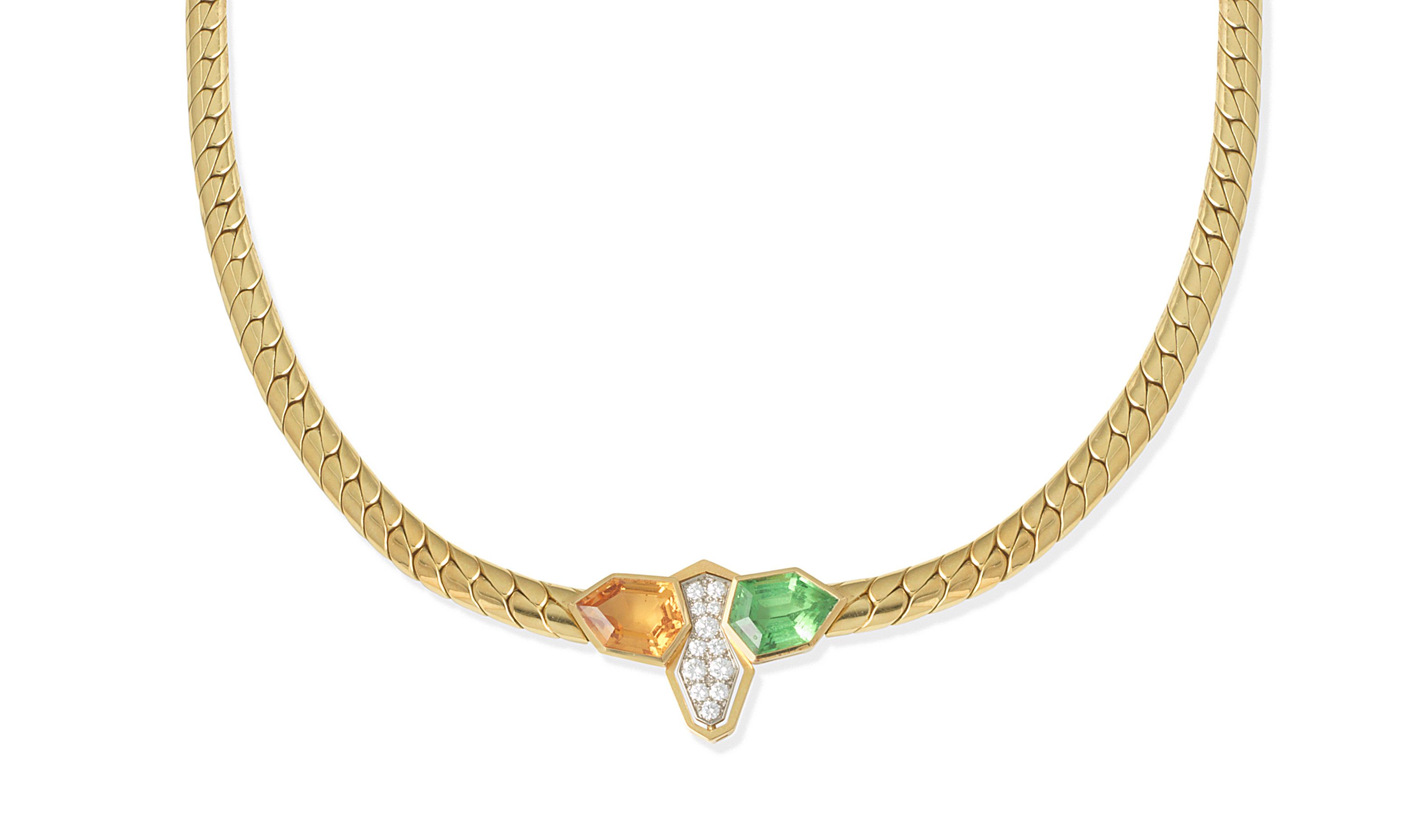 A gem-set necklace