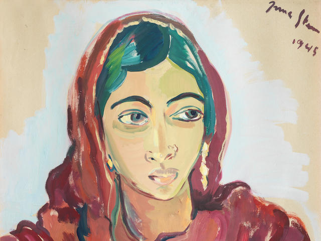 Irma Stern (South African, 1894-1966) Portrait of an Indian woman