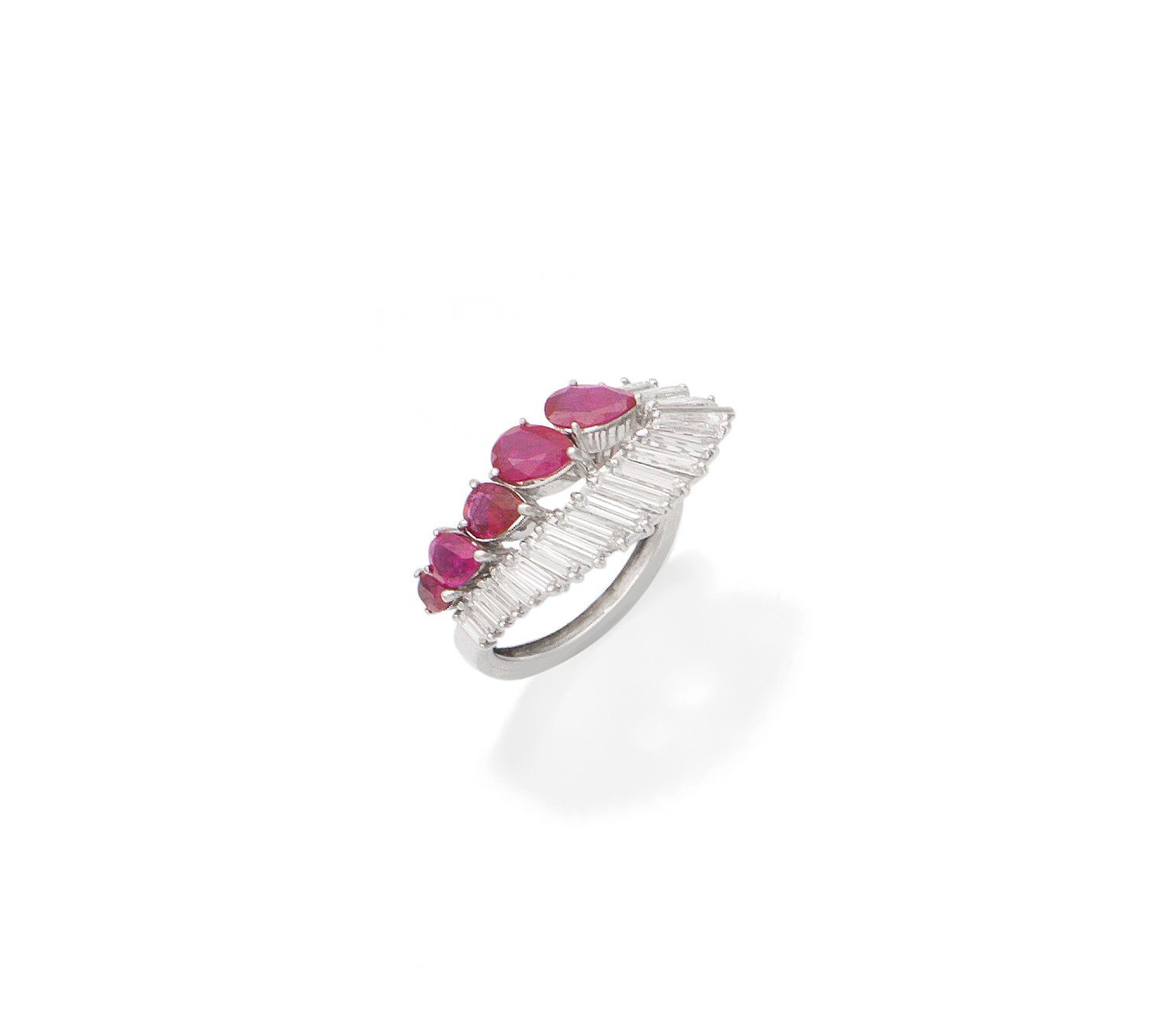 A ruby and diamond ring