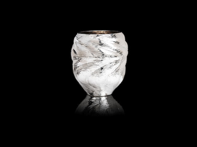 NDIDI EKUBIA: A Britannia standard silver vase, titled 'Vase 3' London 2009