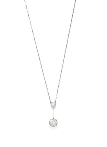 Bonhams : A diamond pendant/necklace