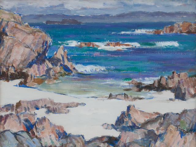 John Maclauchlan Milne RSA (British, 1886-1957) Calva Shore, Iona 50 x 60 cm. (19 11/16 x 23 5/8 in.)