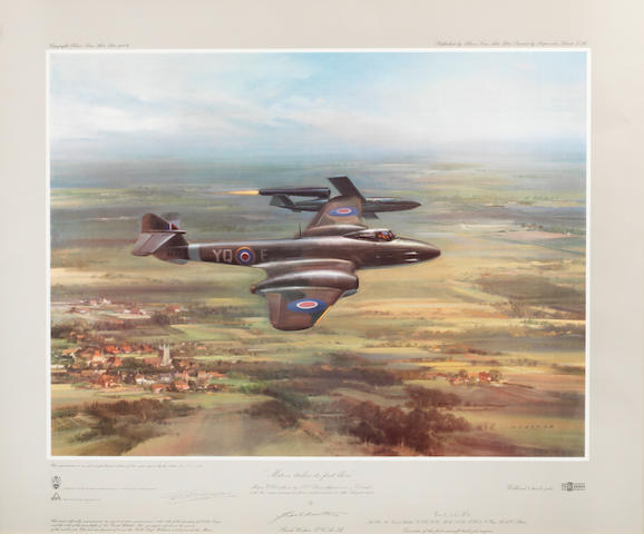 A signed aviation print after Frank Wootton and a small artwork,   ((2))