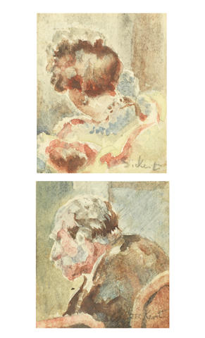 Walter Richard Sickert A.R.A. (British, 1860-1942) Sketches for Baccarat (2)  (Executed in 1920)