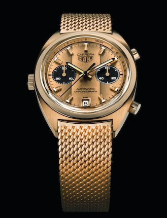 TAG Heuer. A unique 18K gold automatic calendar chronograph bracelet watch  Carrera Gold-RP-R, Ref CBH2240.BG0673, 2017 image 1