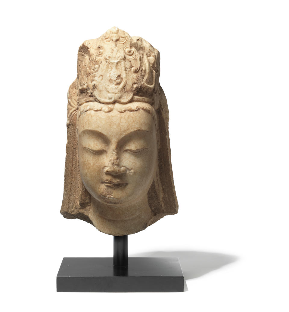 A white marble head of Mahasthamaprapta Northern Qi Dynasty