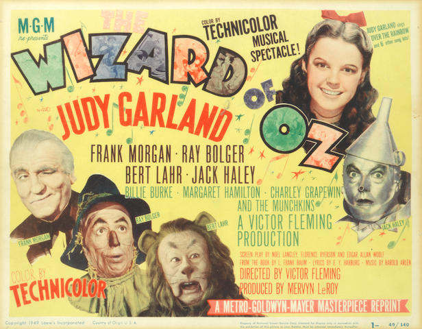 Wizard of Oz, MGM, 1949 re-release,