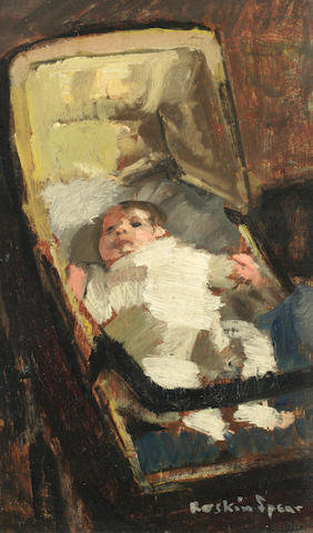 Ruskin Spear R.A. (British, 1911-1990) Baby in Pram (Painted circa 1943)