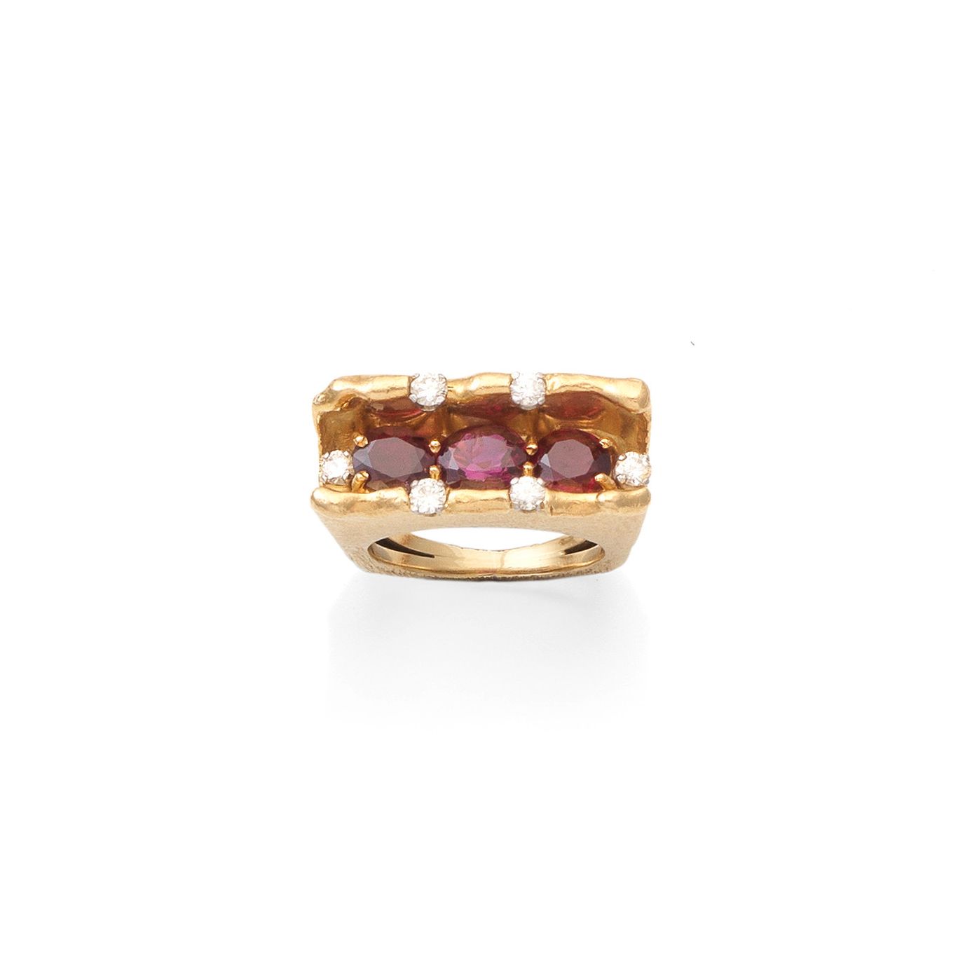 A ruby and diamond dress ring