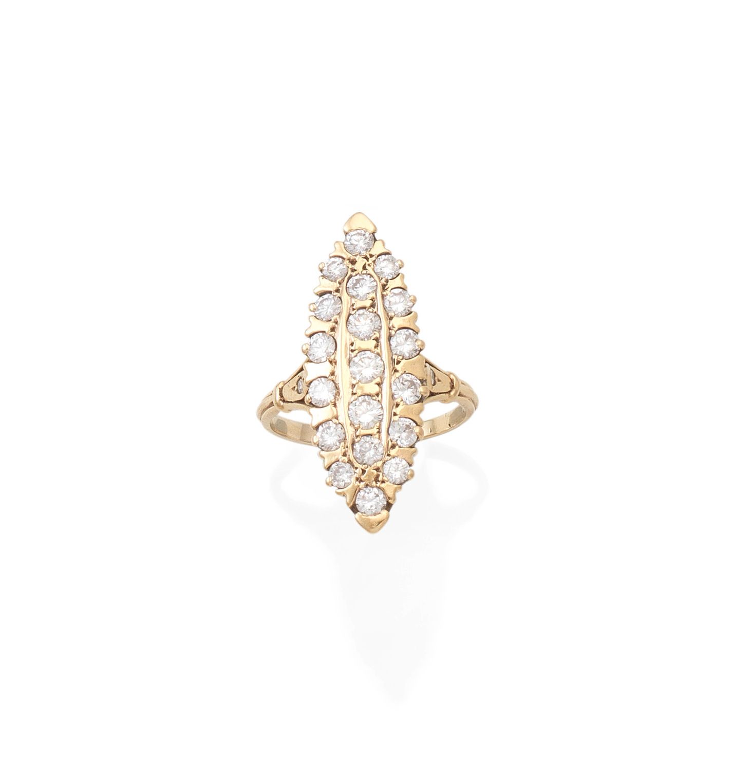 A diamond plaque ring