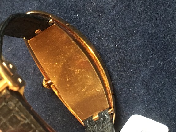 Cartier. A rare oversized 18K gold manual wind oval wristwatch  Baignoire Oval Maxi, London Hallmark for 1969 image 6