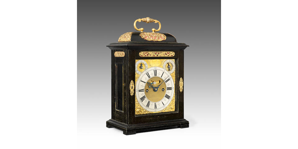 A fine late 17th century ebony veneered quarter repeating table clock Thomas Tompion, London, number 244
