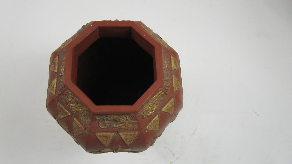 A pair of Yixing octagonal vases Circa 1700
