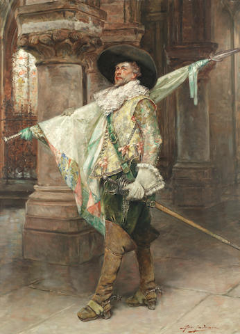 Alex de Andreis (Belgian, 1880-1929) Portrait of a cavalier