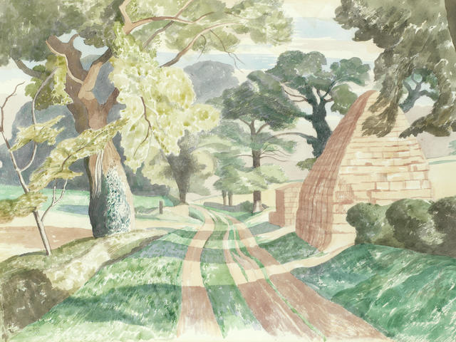 John Northcote Nash R.A. (British, 1893-1977) Llanmadoc, Gower  (Please note that this lot is offered with copies of correspondence between the Artist and the family of the present owner relating to its purchase.)