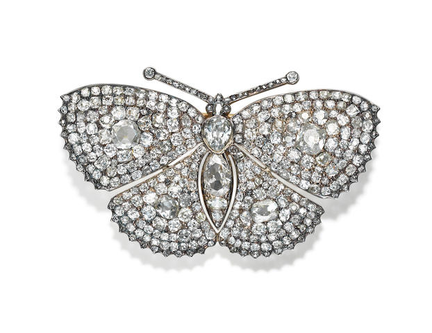 A late 19th century diamond butterfly brooch