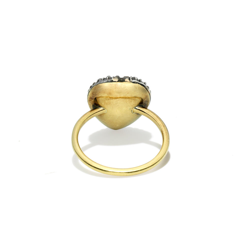 A Georgian emerald and diamond ring,