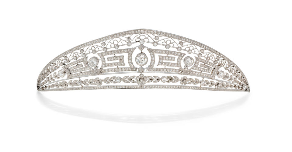 A belle &#233;poque diamond 'Meander' tiara, by Ansorena,