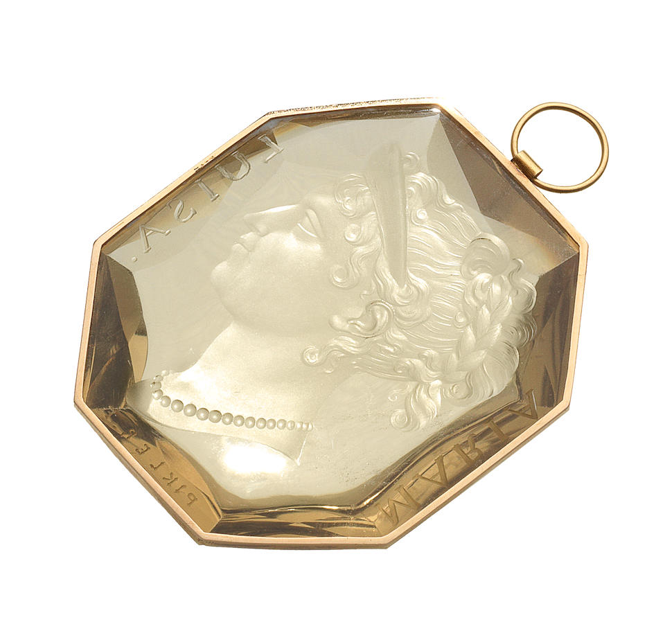 A citrine intaglio pendant, by Luigi Pichler,