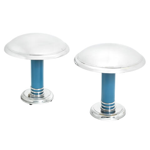 Bonhams A Pair Of Stylish Art Deco Chrome And Enamel Desk