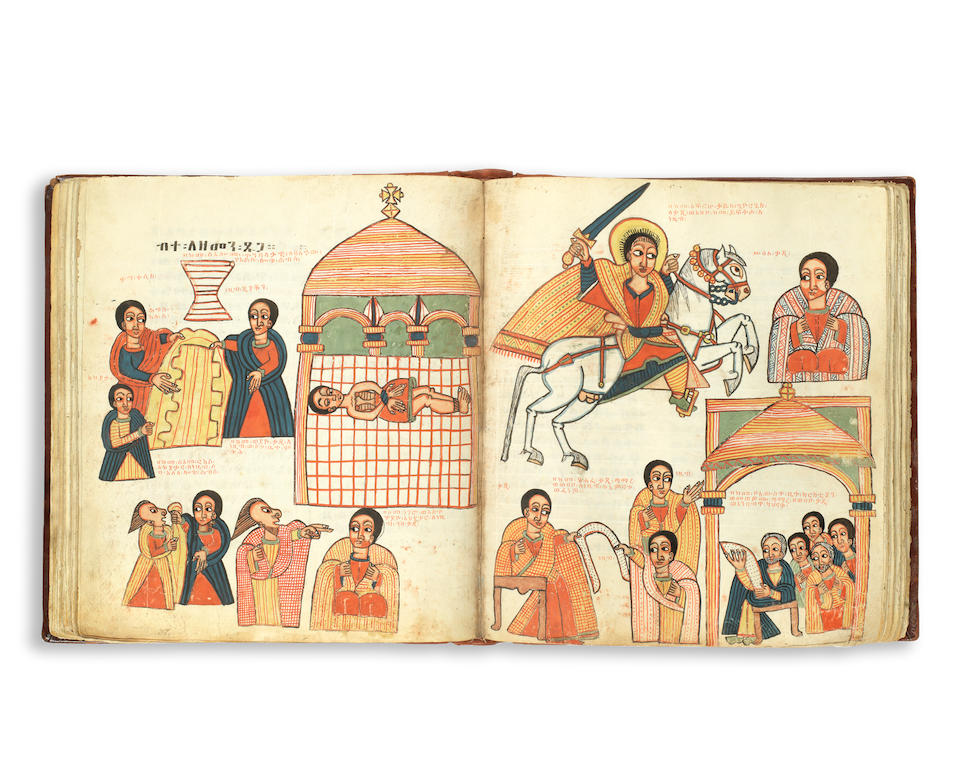 ETHIOPIAN MANUSCRIPT Miracles of Mary, and other texts in Ge'ez, DECORATED MANUSCRIPT ON VELLUM, [Ethiopia, 17th century]