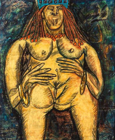 Bonhams : Francis Newton Souza (India, 1924-2002) Nude Queen