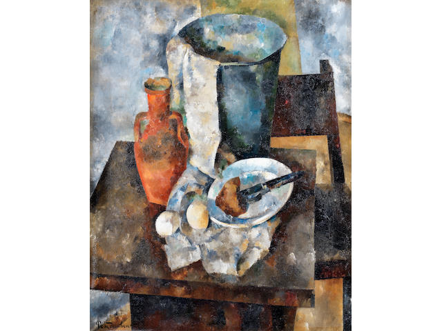 Vasily Rozhdestvensky (1884-1963) Still life with a clay jug
