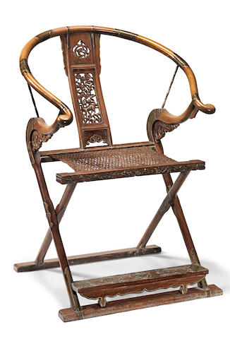 A huanghuali folding chair 19th/20th century