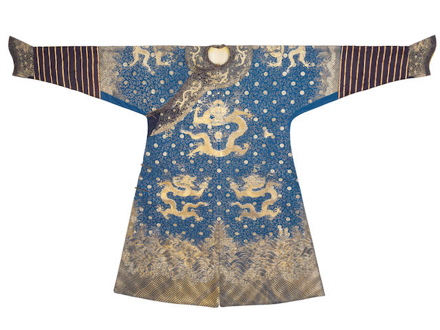 An extremely rare Imperial 'Twelve Symbol' Dragon Robe, jifu Qianlong