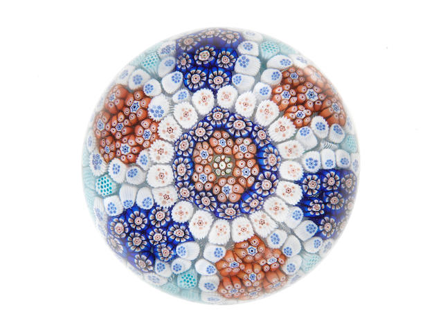 An exceptional Baccarat garlanded carpet-ground paperweight, circa 1850