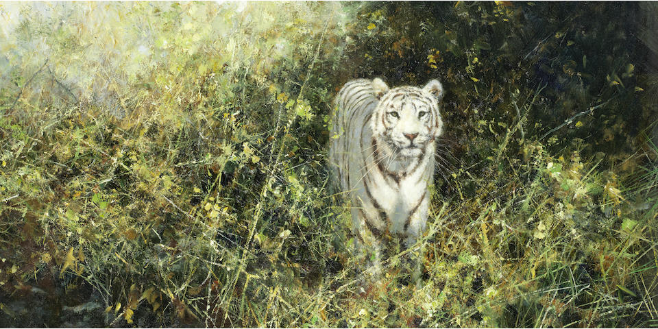 David Shepherd C.B.E. (British, 1931-2017) White Tiger of Rewa