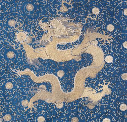 An extremely rare Imperial 'Twelve Symbol' Dragon Robe, jifu Qianlong image 2