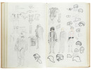 Thumbnail of Star Wars Episode IV - A New Hope John Mollo's personal sketchbook Notes & Sketches 1, a custom bound volume containing important and detailed working sketches and costume designs for many of the characters from the film Star Wars, together with production diary entries, meeting notes, time-lines and costume descriptions, the majority in black ink, some with colour; additionally the volume contains working for numerous military uniform designs for books, commercials and additional projects Mollo worked on during this time frame, Lucasfilm / Twentieth Century Fox, April 1975 - July 1976, image 45