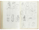 Thumbnail of Star Wars Episode IV - A New Hope John Mollo's personal sketchbook Notes & Sketches 1, a custom bound volume containing important and detailed working sketches and costume designs for many of the characters from the film Star Wars, together with production diary entries, meeting notes, time-lines and costume descriptions, the majority in black ink, some with colour; additionally the volume contains working for numerous military uniform designs for books, commercials and additional projects Mollo worked on during this time frame, Lucasfilm / Twentieth Century Fox, April 1975 - July 1976, image 22