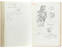 Thumbnail of Star Wars Episode IV - A New Hope John Mollo's personal sketchbook Notes & Sketches 1, a custom bound volume containing important and detailed working sketches and costume designs for many of the characters from the film Star Wars, together with production diary entries, meeting notes, time-lines and costume descriptions, the majority in black ink, some with colour; additionally the volume contains working for numerous military uniform designs for books, commercials and additional projects Mollo worked on during this time frame, Lucasfilm / Twentieth Century Fox, April 1975 - July 1976, image 17