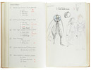 Thumbnail of Star Wars Episode IV - A New Hope John Mollo's personal sketchbook Notes & Sketches 1, a custom bound volume containing important and detailed working sketches and costume designs for many of the characters from the film Star Wars, together with production diary entries, meeting notes, time-lines and costume descriptions, the majority in black ink, some with colour; additionally the volume contains working for numerous military uniform designs for books, commercials and additional projects Mollo worked on during this time frame, Lucasfilm / Twentieth Century Fox, April 1975 - July 1976, image 10