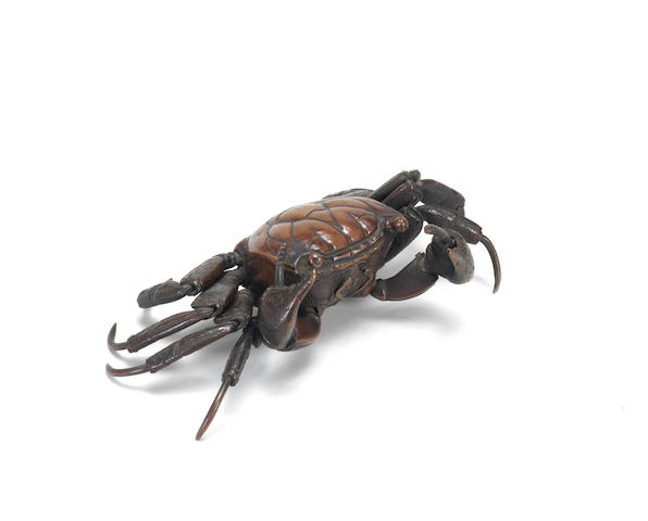 An articulated bronze model of a crab Meiji era (1868-1912), late 19th/early 20th century (2)