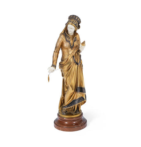 'Graziella': A Gilt-Bronze and Ivory Figure from a model by Albert-Ernest Carrier-Belleuse  SIGNED IN THE CAST 'A.CARRIER-BELLEUSE', CIRCA 1900
