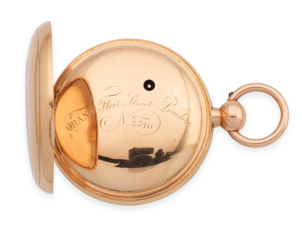 Grant, Fleet Street, London. A fine and historically interesting 18K gold key wind open face chronometer pocket watch used and owned by the explorer James Weddell London Hallmark for 1811