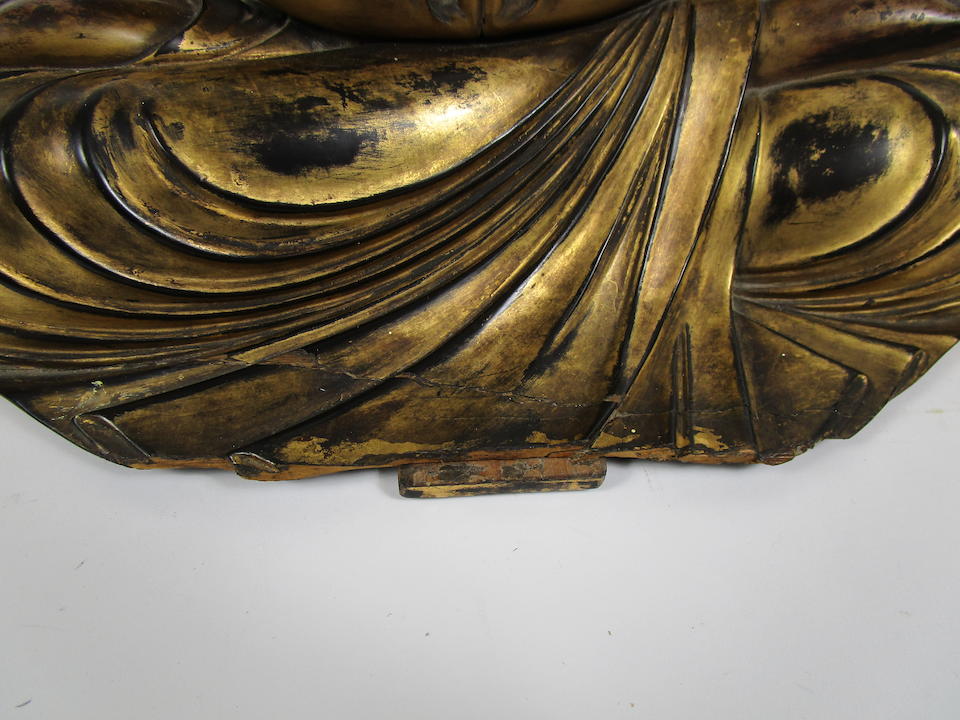 A large lacquered figure of the Amida Buddha 19th century (3)