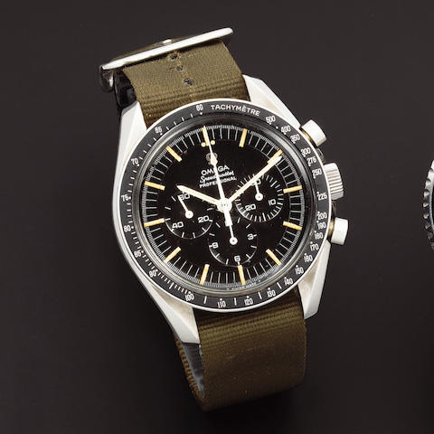 Omega. A stainless steel manual wind chronograph wristwatch Speedmaster Professional, Ref: S 105.012-64, Circa 1964
