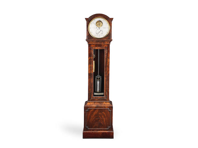 The Daniels/Elsom regulator.  A unique and important 19th century floorstanding eight-day regulator with converted grasshopper escapement by George Daniels The donor clock by Edward Boucly, the escapement personally made by George Daniels for his friend Cecil Elsom circa 1965.