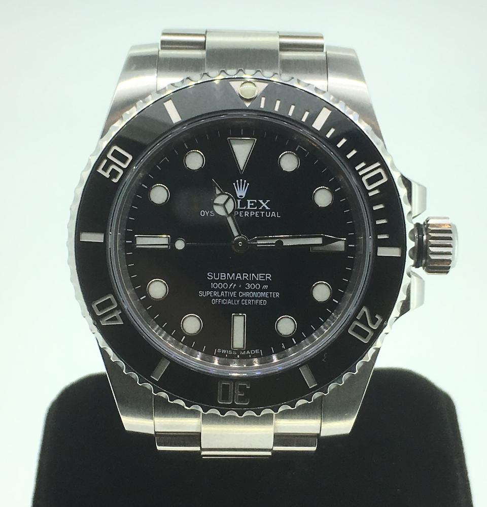 Rolex. A stainless steel automatic bracelet watch  Submariner, Ref: 114060, Sold 9th August 2014