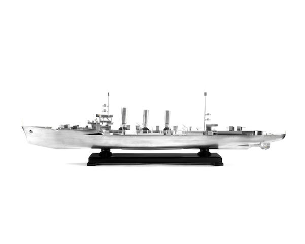 An aluminium 1:100 scale model of the battlecruiser SMS 'Dresden II', modern,