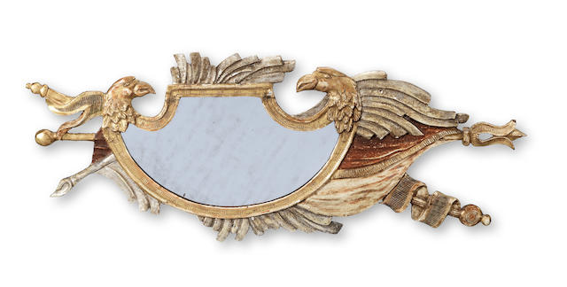 A late 19th century carved giltwood mirror