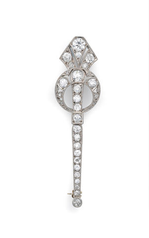 An Art Deco diamond brooch, circa 1930