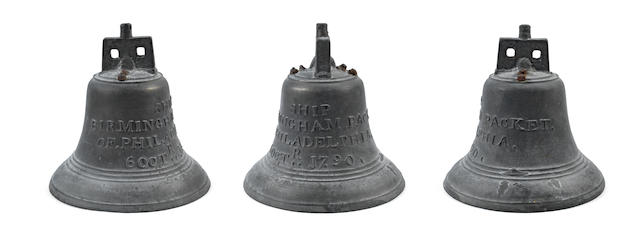 A ship's bell "Birmingham Packet", late 18th century,  Height: 14in( 36cms) ,Diameter:14 1/2in(36.5cms)